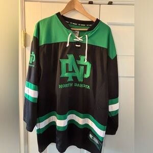UND North Dakota Hockey Green and Black Lace-Up Jersey